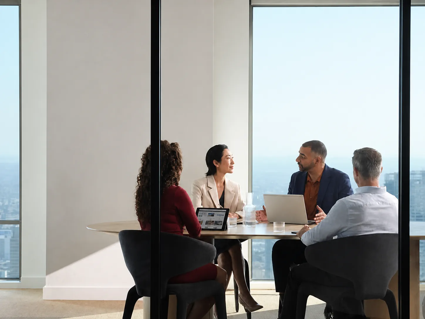A private interpreter supporting a business meeting
